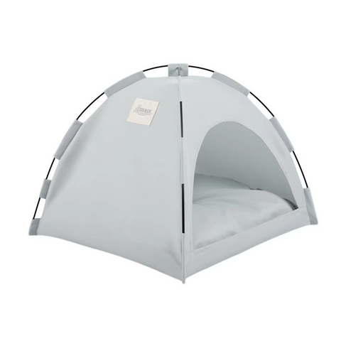 Elosung M Pewter Gray Foldable Breathable Summer Pet Tent With Cooling Mat Portable Outdoor And Indoor Shelter Pet Beds