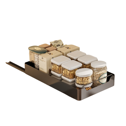 Elosung Black Pull Out Kitchen Drawer Organiser Soft Close 53 X 25 7Cm Compact Storage Solution Drawer Organisers