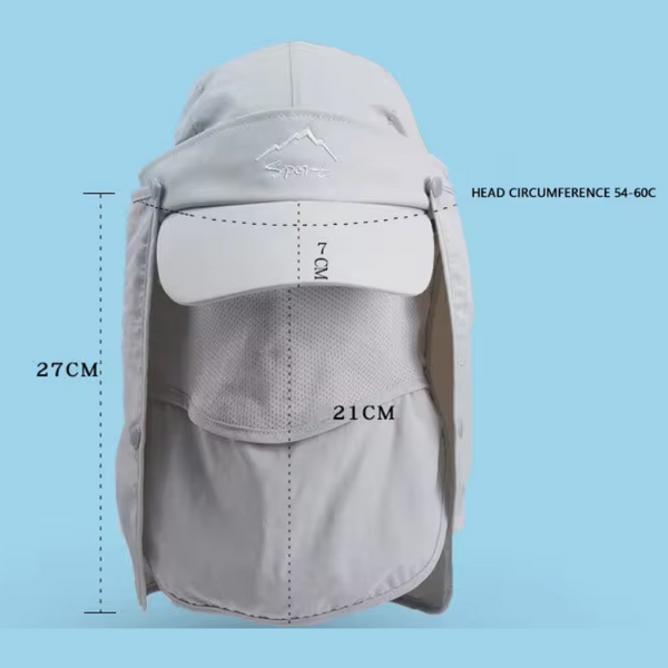 Hats Elosung Dark Grey Uv Protection 4 In 1 Outdoor Sun Hat With Removable Flaps