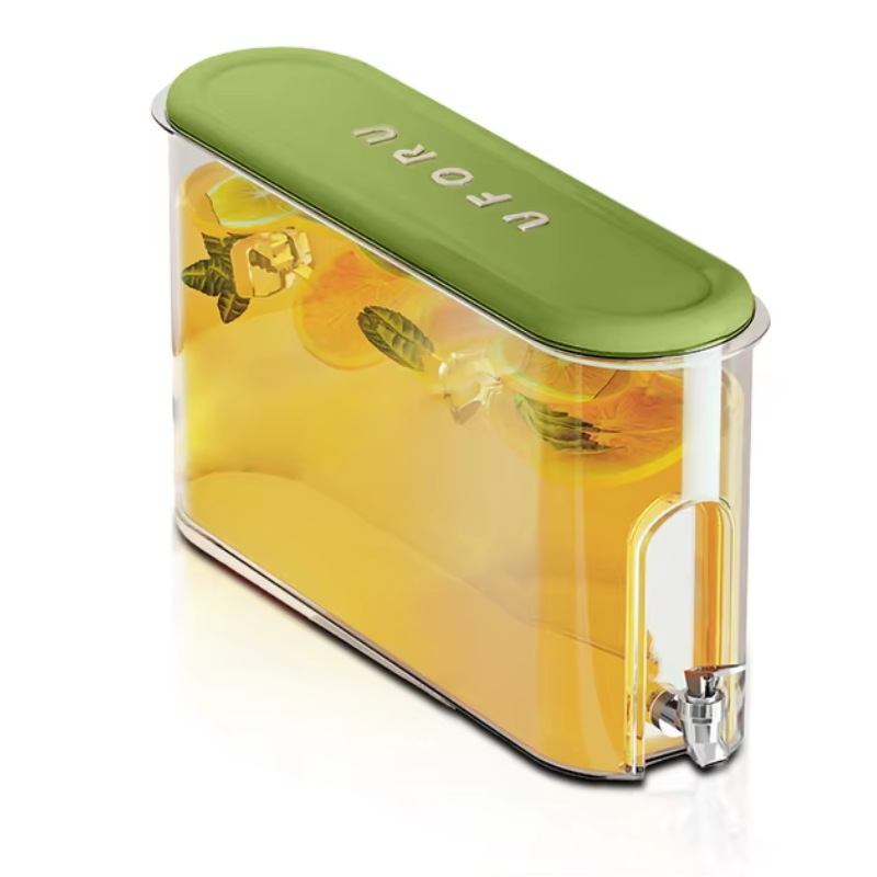 Elosung Green Refrigerator Cold Water Jug With Tap 4L Large Capacity Sealed Beverage Dispenser For Juice And Water Dispensers