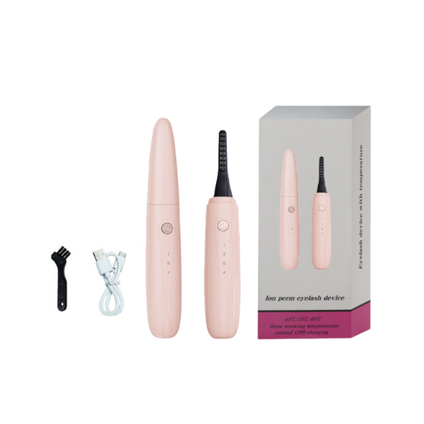Elosung Pink Electric Heated Eyelash Curler Portable Makeup Tool For Long Lasting Lift And Style Eyelash Tools