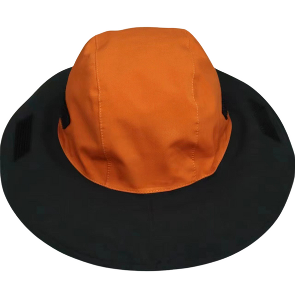 Elosung Orange Outdoor Waterproof Wide Brim Rain Hat Heavy Duty Protection Hats