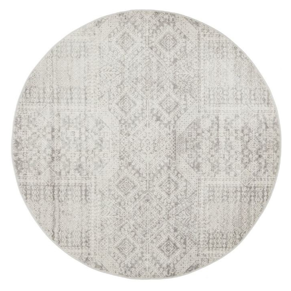 Rug Culture Mirage 351 Silver Round By 240X240cm Rugs