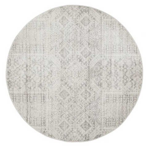 Rug Culture Mirage 351 Silver Round By 240X240cm Rugs