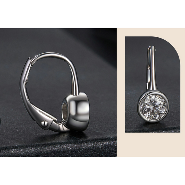 Veile Studios Silver Charm Classic Design Moissanite 925 Pure Earrings