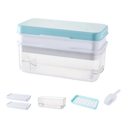 Elosung Blue Eco Friendly Large Capacity Food Grade Ice Cube Tray With Lid Ice Cubes Trays & Moulds