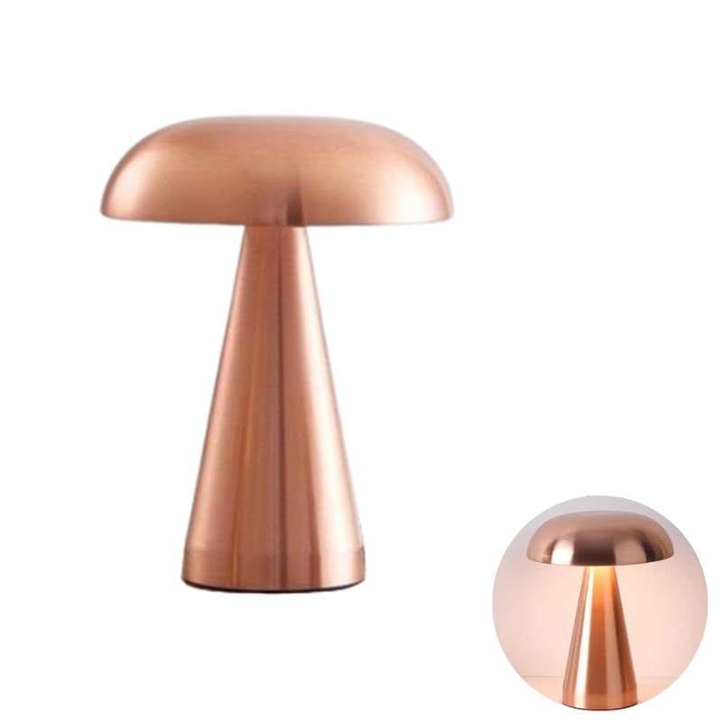 Elosung Rose Red Modern Mushroom Table Lamp Minimalist Metal Design For Home And Office Lamps