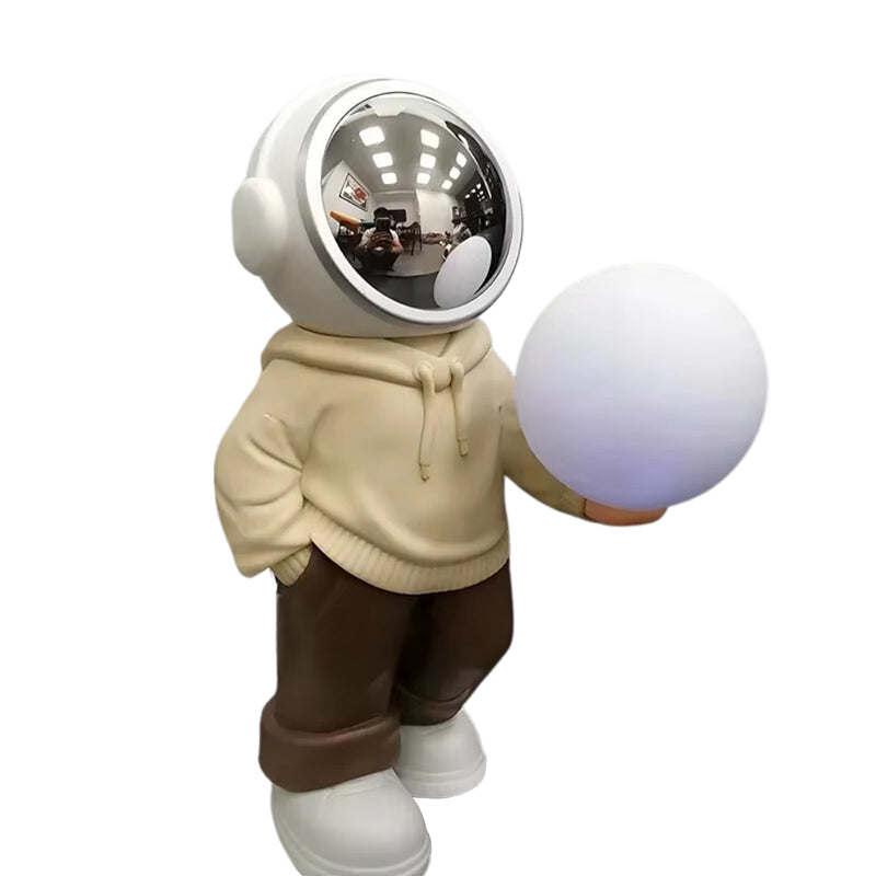 Elosung Holding A Dreamy Starry Sky (Beige Top + Brown Pants) Creative Astronaut Bluetooth With 3D Lighting Portable Wireless Moon Lamp Perfect Gift F