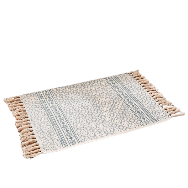Elosung Bohemian Cotton Area Rug With Tassels Geometric Pattern Decorative Floor Mat 60*90Cm Door Mats & Floor Mats