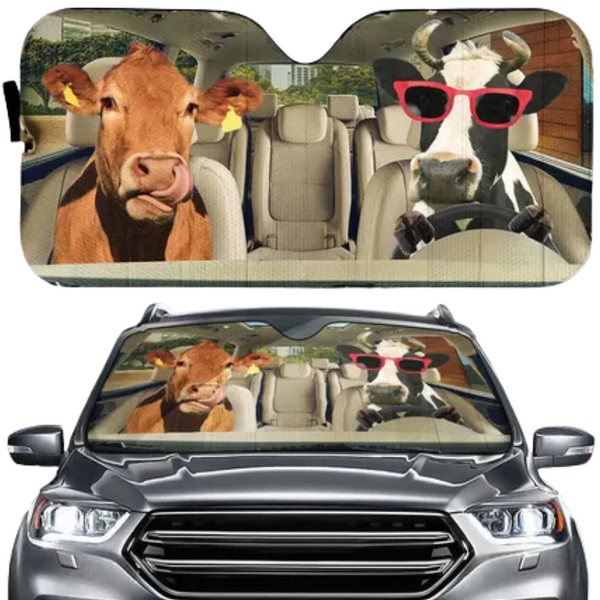 Funny Horse Driving 3D Printing Car Sun Visor Auto Decoration For Vehicle Parts Accessories Sun Visors