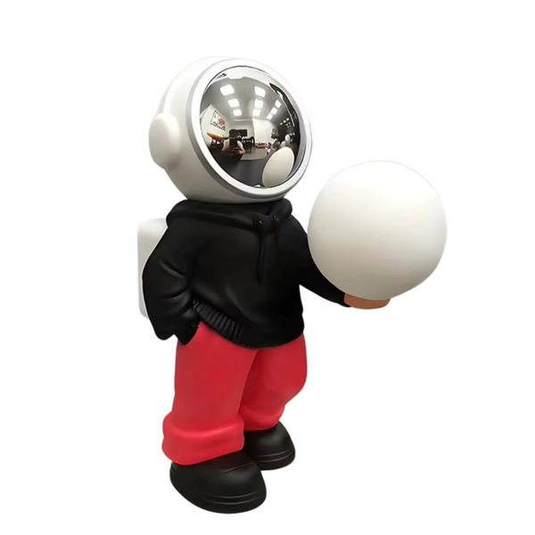 Elosung 1 Sets Of Holding The Dreamy Starry Sky (Black Top + Red Pants) Creative Astronaut Bluetooth With 3D Lighting Portable Wireless Moon Lamp Perf