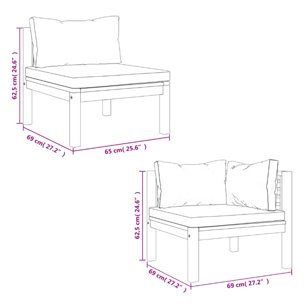 3 Seater Garden Sofa With Cream Cushion Solid Acacia Wood Patio Chairs