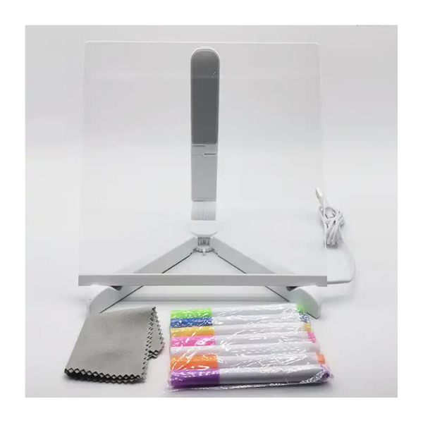 Elosung 15X15 Cm Diy Erasable Light Up Drawing Board Set Halloween Chalkboard Writing Craft Kit Creative For Kids Adults Drawing Boards & Tables