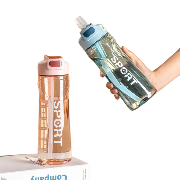 Elosung 800Ml Pink Sport Water Bottle With Straw Leak Proof Bpa Free Reusable Hydration Flask Water Bottles