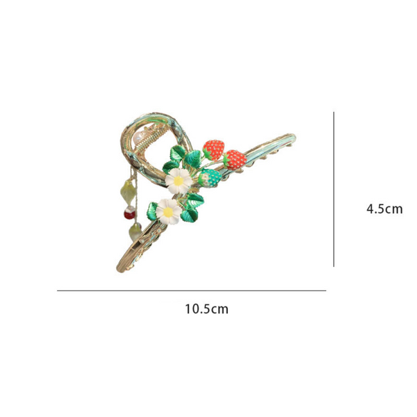 Sweetheart Dripping Oil Colourful Strawberry Shark Clip Alloy Hair Accessory Hair Accessories