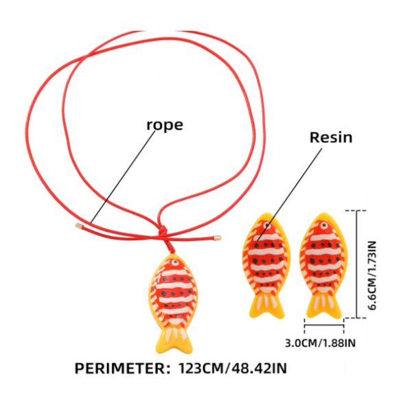 Veile Studios Fish Necklace Set Combination Women's Joker Pendant Accessories Earrings