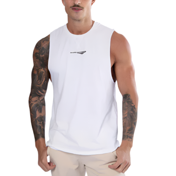 Hard Hitters Men's Crew Cotton Tank White T Shirts