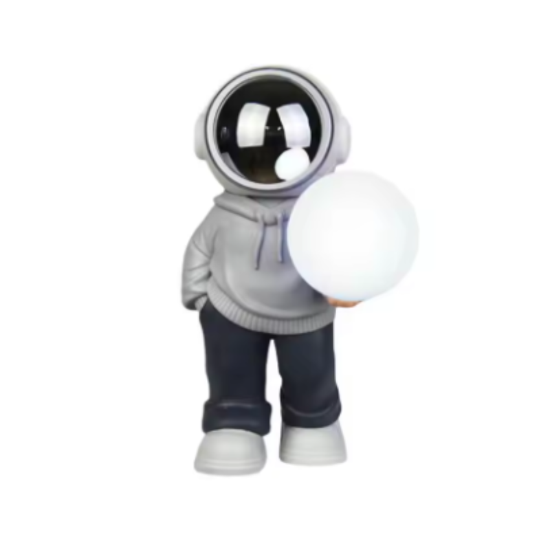 Elosung Holding The Dreamy Starry Sky (Grey Top + Navy Blue Pants) Creative Astronaut Bluetooth With 3D Lighting Portable Wireless Moon Lamp Perfect G