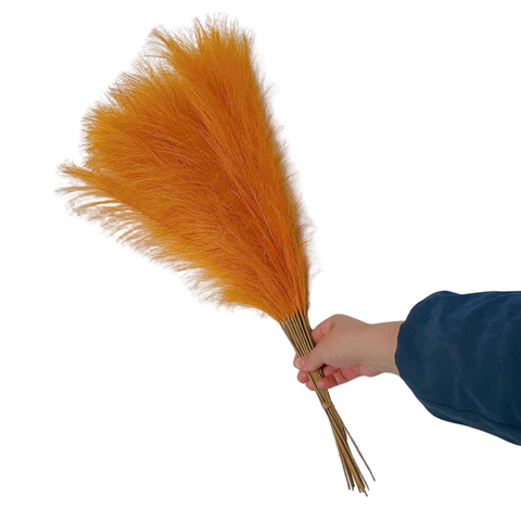 Elosung 20 Sticks Gold Pampas Grass Bouquet 21.65" Fluffy Dried For Decor Events Floral Décor