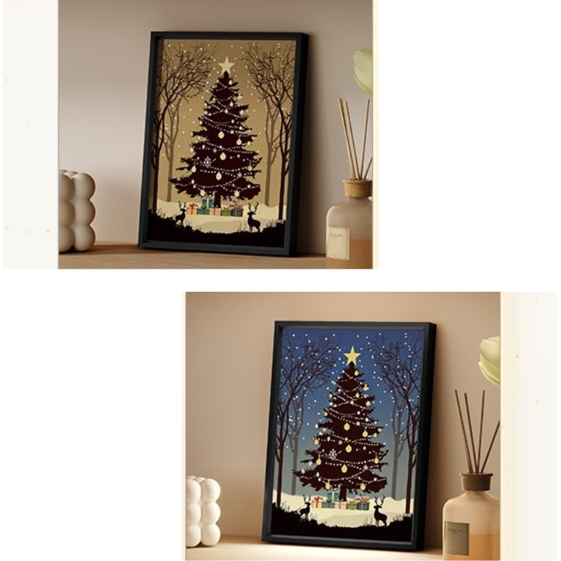 Luminous Christmas Tree Painting Bluetooth Ornaments Decor Seasonal Decorations