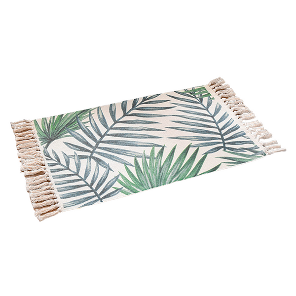 Elosung Bohemian Cotton Area Rug With Tassels Geometric Pattern Decorative Floor Mat 60*90Cm Door Mats & Floor Mats