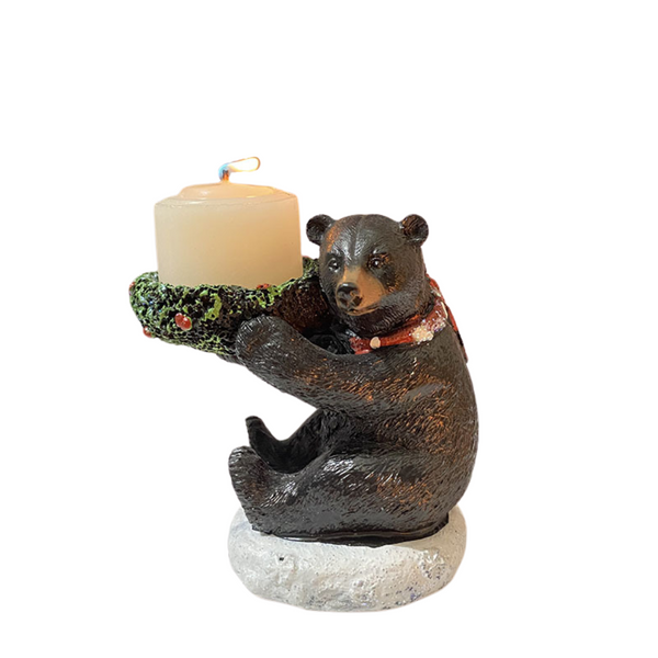 Elosung Bear With Candlestick In Hand Holder Unique Aromatherapy Table Decor Candle Holders & Accessories