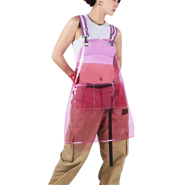 Kitchen Apron Pink Waterproof Tpu For Men Women Work Clothes Barber Haircut Aprons