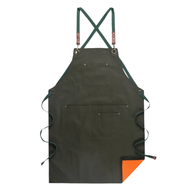 Kitchen Apron Orange Green Solid Cooking For Men Women Chef Waiter Aprons