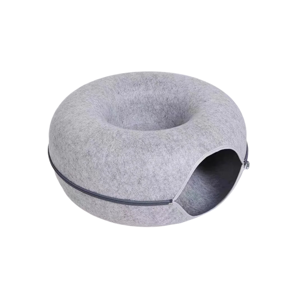 Pet Bed Grey Cat Tunnel Dual Use Indoor Kitten Toys Pet Beds