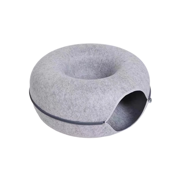 Pet Bed Grey Cat Tunnel Dual Use Indoor Kitten Toys Pet Beds