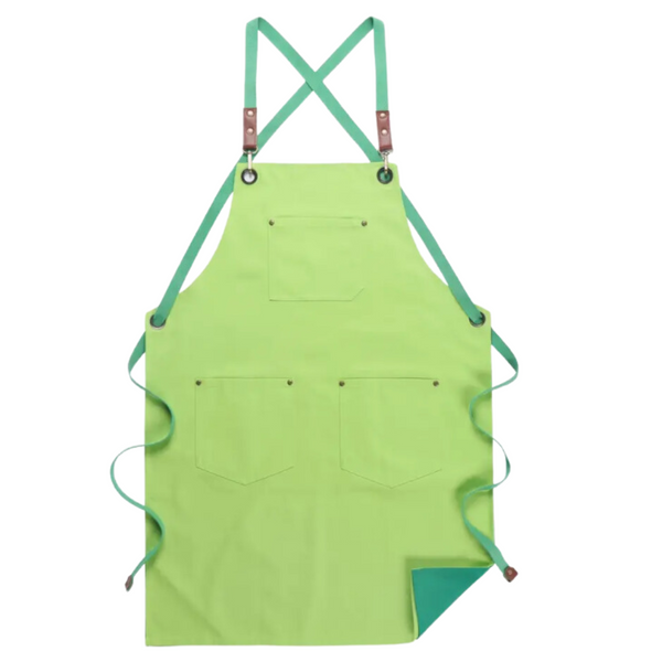 Kitchen Apron Double Green Solid Cooking For Men Women Chef Waiter Hairdresser Aprons