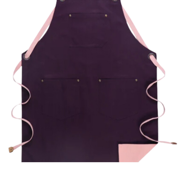 Kitchen Apron Purple Pink Solid Cooking For Men Women Chef Waiter Cafe Aprons