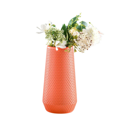 Flower Vase Coral Red Large Nordic Plastic Pot Decor For Living Room Vases