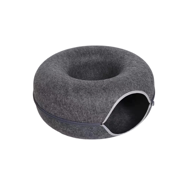 Pet Bed Dark Grey Cat Tunnel Dual Use Indoor Kitten Toys Pet Beds