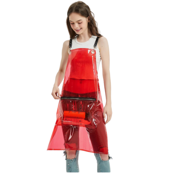 Salon Barber Apron Red 3 Pockets Cross Back Waterproof For Hair Stylist Salon & Spa Supplies