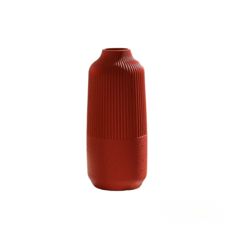 Flower Vase Rosy Red Large Nordic Style Pot Decor For Living Room Office Vases