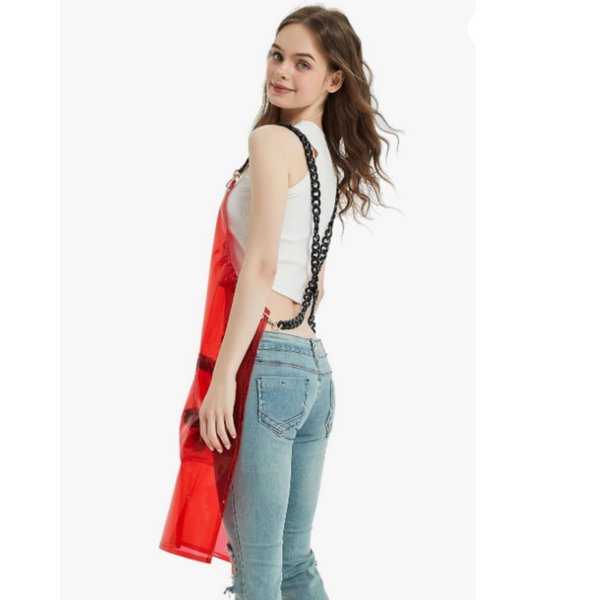 Salon Barber Apron Red 3 Pockets Cross Back Waterproof For Hair Stylist Salon & Spa Supplies