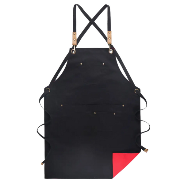 Kitchen Apron Red Black Solid Cooking For Men Women Chef Waiter Cafe Aprons