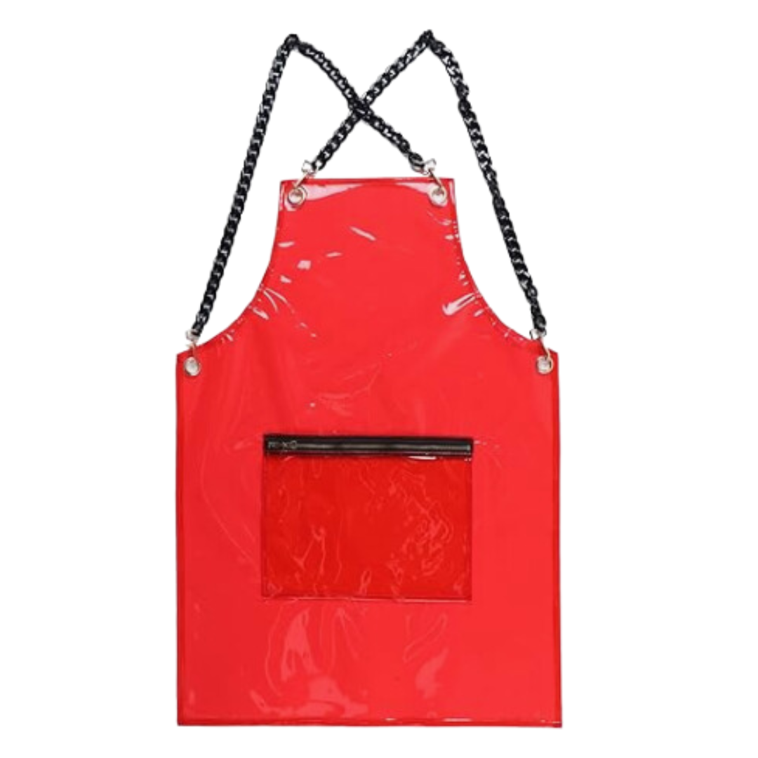 Salon Barber Apron Red 3 Pockets Cross Back Waterproof For Hair Stylist Salon & Spa Supplies