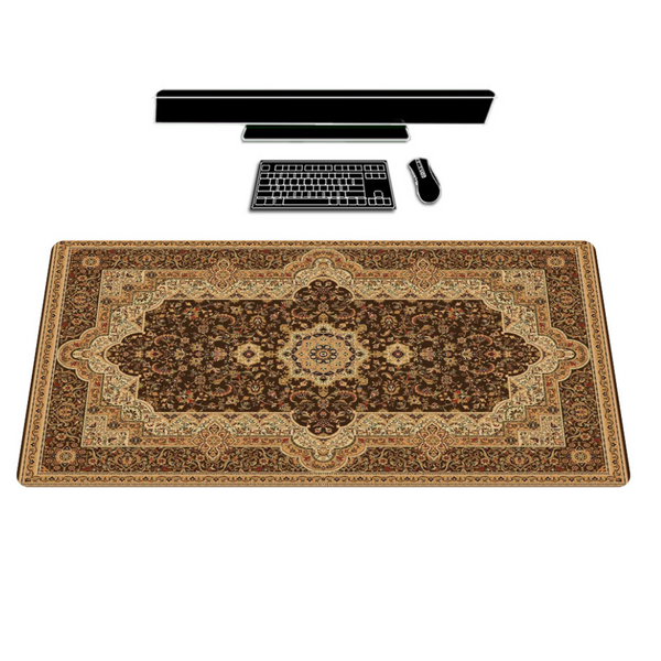 Mouse Pad Brown 400X900x5mm Persian Rug Full Desk Mat Gaming Rubber Protector Desk Mats