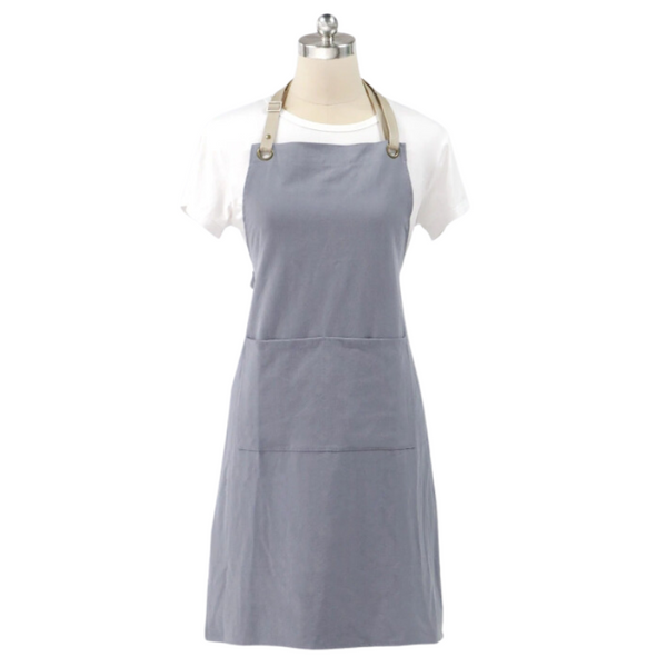 Kitchen Apron Purple Cotton Linen Neckband For Garden Use Aprons