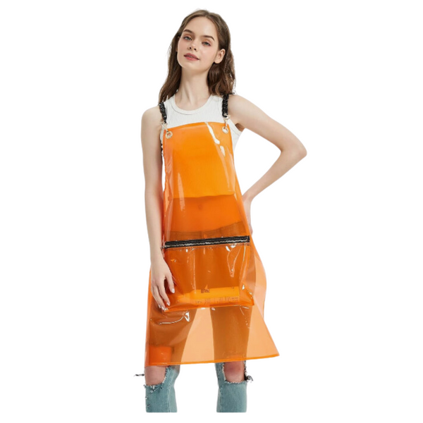 Salon Barber Apron Orange With 3 Pockets Waterproof For Hair Stylist Salon & Spa Supplies