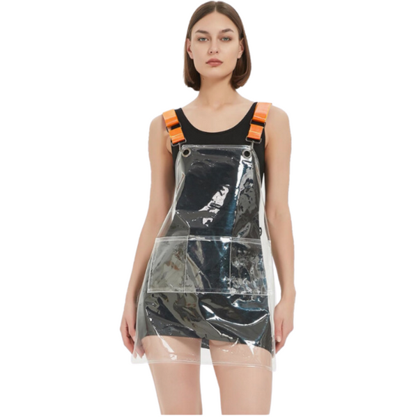 Kitchen Apron Waterproof Tpu With Orange Ribbon For Barber Painting Work Aprons