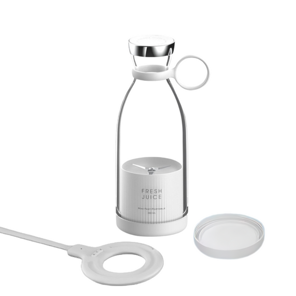 Mini Juicer White With Lid 350 Millilitre Blender Wireless Rechargeable Mixer Extractor Juicers