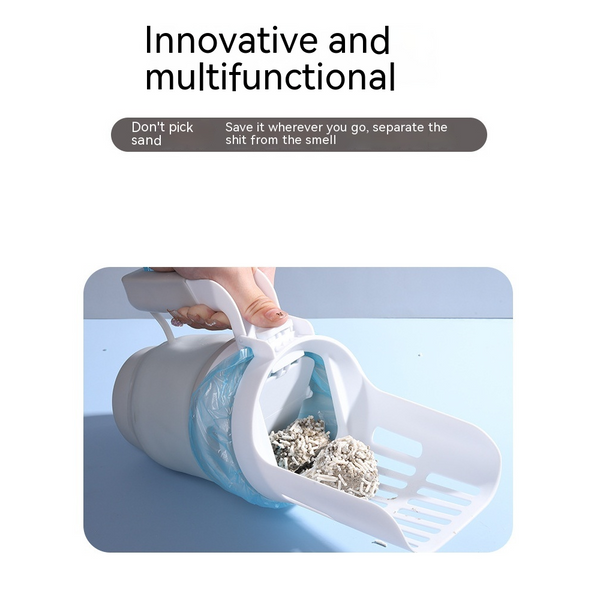 Upgrade Widen Cat Litter Shovel Scoop With Refill Bags Self Cleaning Waste Bin System Litter Scoops