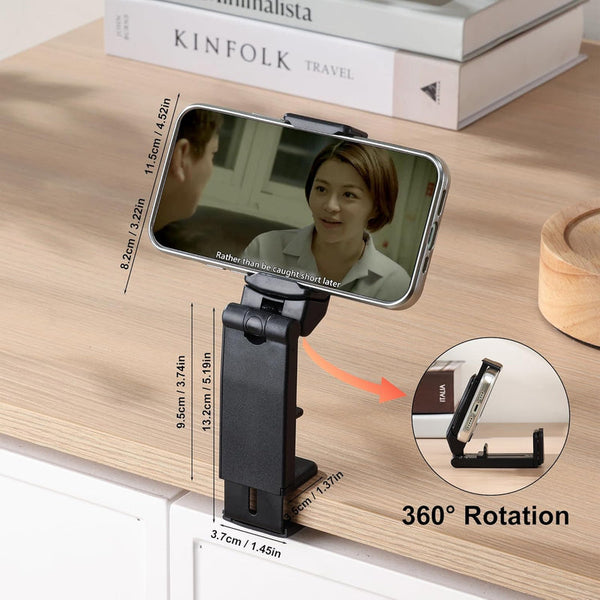 Urbanoki Airplane Phone Holder Mount 360 Rotation Stand For Travel Desk Black Mounts & Holders