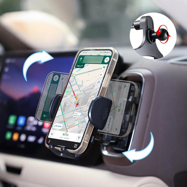Urbanoki 4 In 1 Car Phone Holder Dashboard Windshield Vent Mount For All Phones Black Mounts & Holders