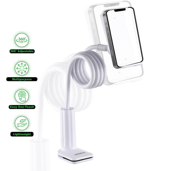 Urbanoki Gooseneck Phone Holder Flexible Clamp Mount For Bed Desk Mounts & Holders