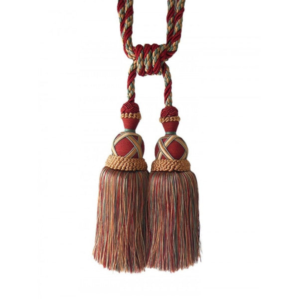 Multi Coloured Double Tassel Curtain Tieback Red Beige Other Curtains & Accessories