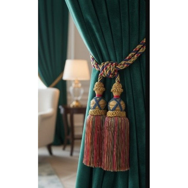 Multi Coloured Double Tassel Curtain Tieback Other Curtains & Accessories